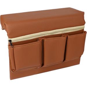 wuyaoyao Car Window Armrest Storage Box, Leather Automotive Door Side Storage Bag & Elbow Rest Pad, Multifunctional Vehicle Door Arm Rest Pad with Pockets, Universal Interior Car Accessories (Brown)