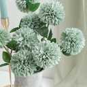 Floroom 12pcs Sage Green Faux Silk Mums Artificial Flowers Bulk Fake Chrysanthemums with Stems for DIY Wedding Table Centerpieces Floral Arrangements Vase Fillers Home Decorations