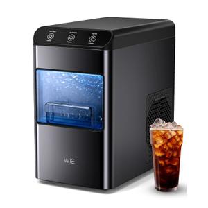 WIE Nugget Ice Maker Countertop, 37 lbs in 24 Hours, Pellet Ice Maker Machine with Self-Cleaning, Scoop & Basket Included, Crushed Pebble Ice Makers for Home, Office, Kitchen, Party Black WIE Nugget Ice Maker Countertop, 37 lbs in 24 Hours, Pellet Ice Maker Machine with Self-Cleaning, Scoop & Basket Included, Crushed Pebble Ice Makers for Home, Office, Kitchen, Party Black