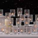 48pcs Clear Votive Candle Holders Bulk, Wedding Party Centerpieces Table Decorations, Glass Candle Holder for Tea Lights, Candle Holders Bulk, Wedding Party Supplies