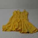 ZAFUL Women's Casual V Neck Summer Mini Dress Spaghetti Strap A-Line Short Dresses Backless Solid Color Sundress M