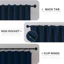 2 x CUCRAF Navy Blue Blackout Curtains 84 Inches Length 2 Panels Set, Rod Pocket and Back Tab Window Curtain, Dark Blue Thermal Insulated Darkening Drapes for Bedroom Living Room (W52 x L84 Inch)