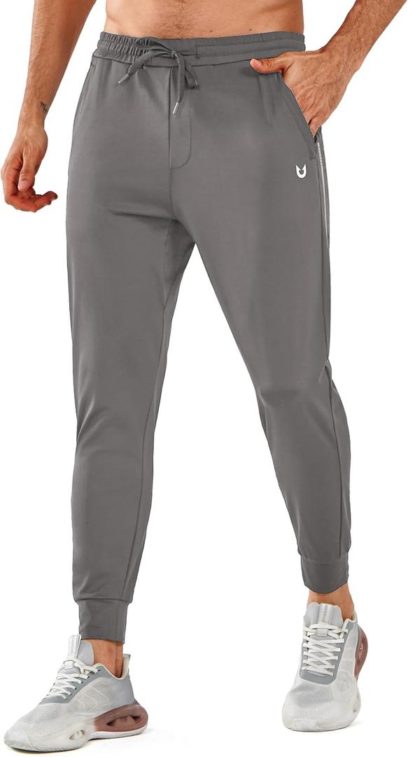 NORTHYARD Men's Running Jogger Pants Athletic Workout Sweatpants with Zipper Pockets Gym Track Jogging Sweatpant (Gray, XXXL)