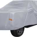 X AUTOHAUX Pickup Truck Car Cover for Toyota Tacoma Crew Cab Pickup 4 Door 6.1 Feet Bed 05-21 Outdoor Waterproof Sun Rain Dust Wind Snow Protection 190T PU with Driver Door Zipper Gray