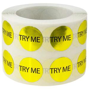 Stickers Yellow Labels Try Me