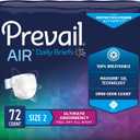 Prevail Breezers 360 Incontinence Briefs, Ultimate Absorbency, Size Two, 72 Count (Size 2)