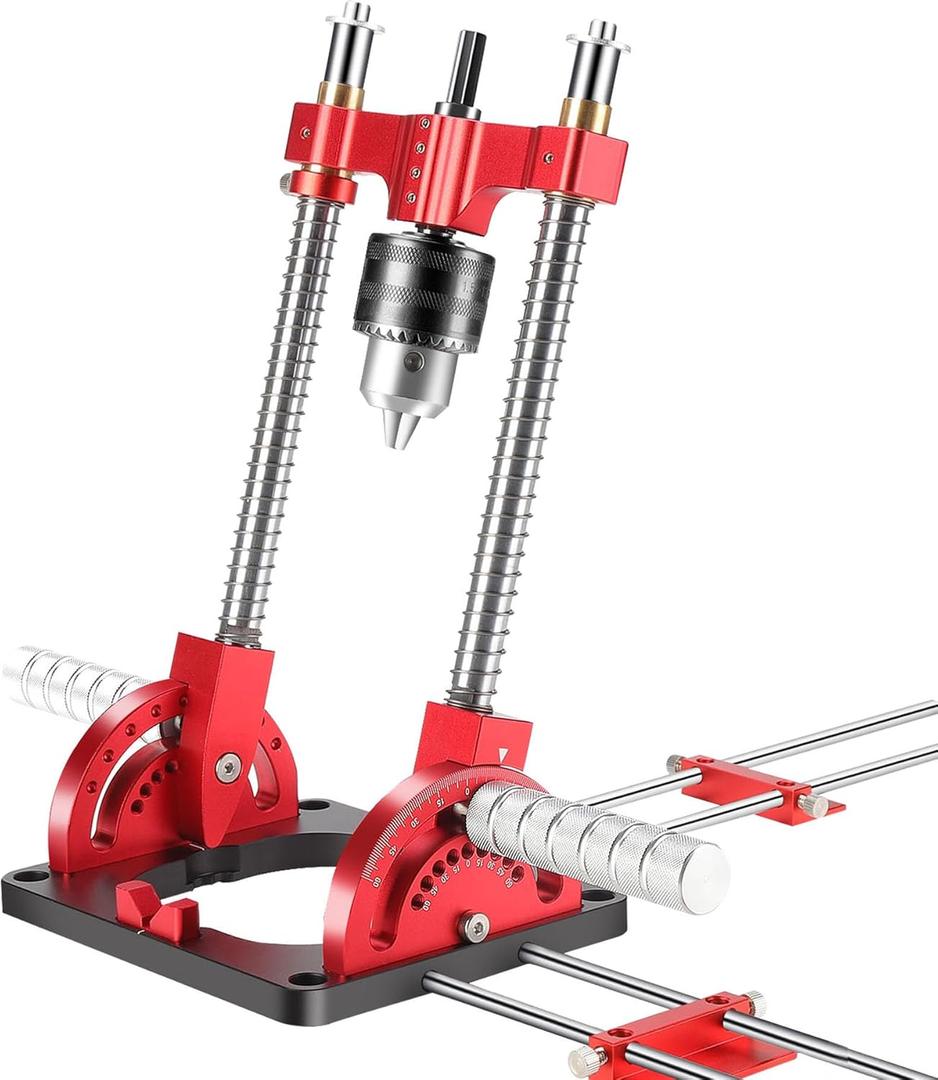 Portable Drill Guide Multi Angle Drill Guide Self-Centering Precision Drilling Jig Attachment for Drilling Angled or Straight Holes,Heavy-Duty 0 to 60 Angle Drilling Guide