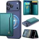 Vinich for MagSafe Wallet Magnetic RFID Blocking Card Holder Compatible with MagSafe Phones and Cases, Strong Magnet Minimalist Phone Wallet for iPhone 17/16/15/14/13/12/Pro/Max/Plus, Bluish Green