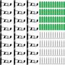 24pcs Heavy Duty Curtain Rod Bracket with Screws, Wall Mount Curtain Rod Holders for Wall - Fit 1 Inch Drape Rods, Black Aluminum Alloy with ABS Plastic