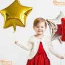 3 x Star Balloons 18 Inch, 10 Pcs Gold Star Shaped Mylar Helium Foil Metallic Balloon for Birthday Party Decorations Baby Shower Wedding Anniversary Backdrop Party Supplies