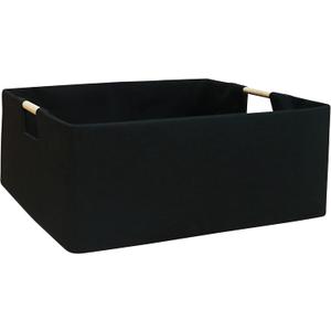 Storage Bin for Shelves Rectangle Closet Baskets Foldable Box with Handles Black Storage Boxes for Home Office Car Dormroom