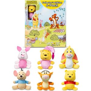 Micro Teenies Winnie The Pooh and Pals 6 Pack - Miniature Plush Figure, Suffed Animal, Toy Mini Soft Figure for Kids, Girls and Boys Ages 4+