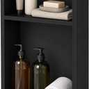 Stainless Steel Shower Niche with Double Shelves, 18" X 12" Shower Shelves Organizer, Recessed Niche for Wall Insert, Bathroom Shower Shelf for Inside Shower, No Tile Needed, Matte Black