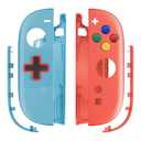 eXtremeRate Replacement Shell (D-Pad Version) with Buttons for Joycon 2, Custom Housing Faceplate Case + Decorative Strips + ABXY Dpad for Nintendo Switch 2 Controller - Essence Version - Blue Orange