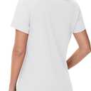 TACVASEN Women's V-Neck Polo Shirts UPF 50+ Short Sleeve Sun Protection Quick Dry Golf Polos Collared Shirt (White, L)