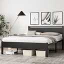 Easy Install 16 Inch Queen Size Bed Frame with Headboard&Footboard | Large Under Bed Storage, No Box Spring Needed, Non-Slip Without Noise, Sturdy Steel Frame, Mattress Foundation, Black