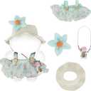 6 x Doll Clothes Set, Kawaii Outfits for 17cm Plush Dolls Accessories Supplies Summer Dress Fashion Cute Skirt Clothing with Straw Hat Water Bottle for Display & Collectors
