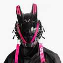 KYEDAY Punk Mask for Men,LED Mask for Women,Futuristic Punk Techwear, Cosplay Halloween Fit Party Music Festival Accessories Pink