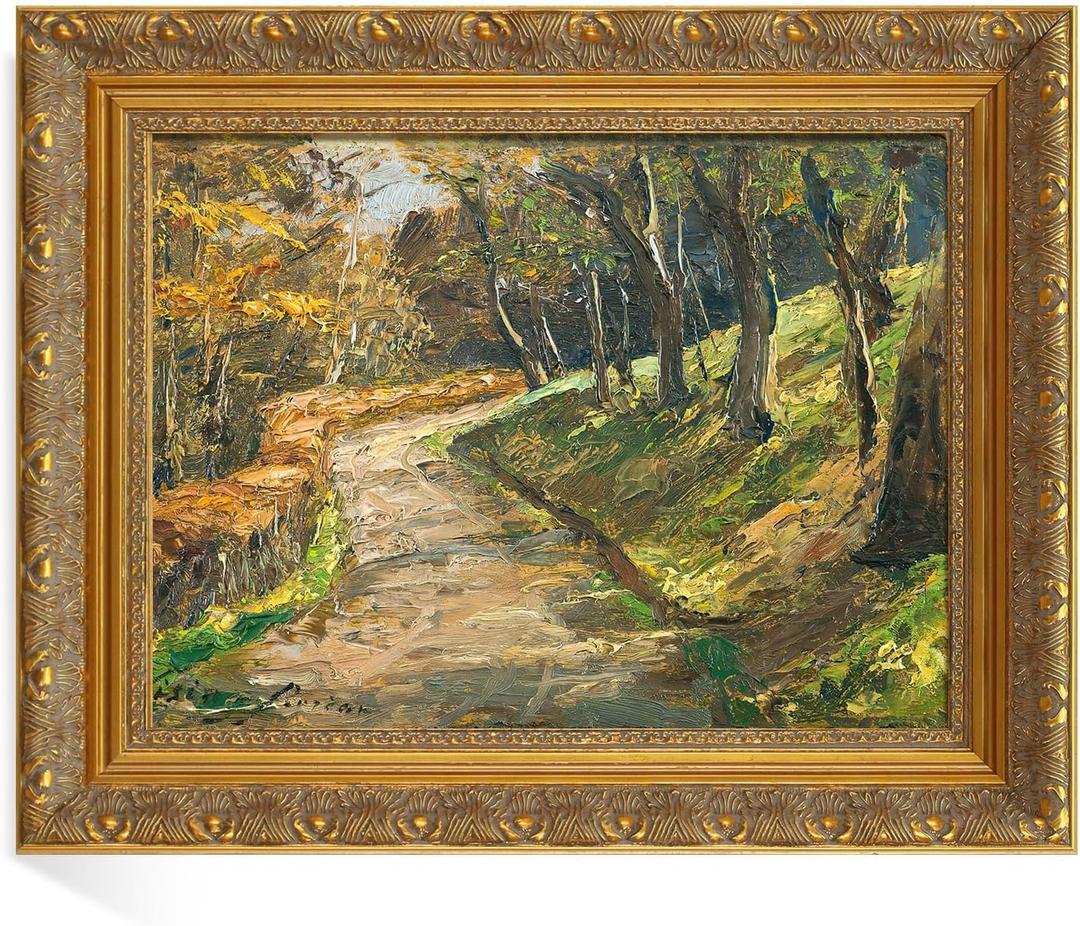DIY Canvas Frame for 18x24 Painting, 2.4" Wide Antique Gold Ornate Wood Frame, Vertical or Horizontal Display for Vintage Art Prints Gallery Wall Decor (No Plexiglass & Backing Board)