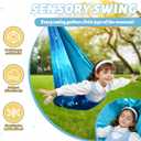 Swing Stand Frame with Sensory Swing Pod Chair, X-Shaped Swing Set, Metal Hammock Chair Stand for Adults Indoor and Outdoor 330LBS (Patterned-Star Blue)