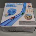 15Ft Flex Track, Flexible Race Car Track for Kids Toy with 10 Suction Cups, Rolls Up Portable Racetrack Compatible with Hot Wheels & Diecast 1/64th Cars, Christmas Birthday Gifts (Blue)