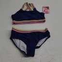 Kanu Surf Girls' Tanya UPF 50+ Beach Sport Athletic Bikini Swimsuit (14, Bobby Navy)
