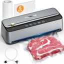 Automatic Vacuum Sealer Machine - Kitchen Gifts for Mom, 85Kpa Powerful Suction for Dry and Moist Food Preservation, External Hose & Bag Cutter, Leakproof Seal, Self-Cleaning Mode