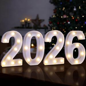 2026 Light Up Numbers - Battery Powered LED Marquee Numbers Lights for Graduation Party Decor, Class of 2026 Sign, New Year, Christmas & Senior Night Decorations