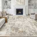 LOONGRUG 10x12 Area Rug Washable Neutral Modern Living Room Rug Gray Gold | Large Abstract Soft Stain Resistant Indoor Non-Slip Carpet for Bedroom Nursery Kids Office Playroom Dining Room
