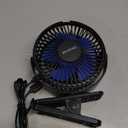 Gaiatop Portable Clip on Fan Battery Operated, Small Powerful 3 Speed Quiet 360 Rotate, USB Rechargeable Mini Personal Cooling Fan for Desk Table Home Office Stroller Camping Women Gifts Black Blue