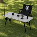 BLACKDOG 4.5U IGT Camping Table, Folding Portable Camp Table, Rock Grey | Adjustable HeightIGT Modular System Compatibility Aluminumwith Carry Bag48.8" L x 22.8" W