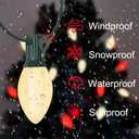 C7 LED Red and White Christmas Lights, 25Ft Outdoor Christmas String Lights with 27 LED Red and White Plastic Bulbs, Vintage Christmas Light for Outside Patio Christmas Tree Cafe Party House Decor