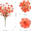 Artificial Mums for Outdoors Fake Fall Flowers Plants for Autumn Decoration, 12 Bundles Silk Morning Glory with Eucalyptus Look Real UV Resistant Faux Mums for Outside Planters Yard Patio Porch, Mix (2 Mixed(6 Light Orange, 6 Orange))