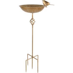 Bird Bath for Outside,Metal Birds Bath Bowl for Outdoors,27.6" H Bird Feeder & Water Feeders with 5 Prongs Base Stake,Vintage Free Standing Garden Patio Lawn Yard Decor