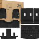 3W Floor Mats & Cargo Mat & Seat Back Mats for 2021-2026Only 7 Seats Chevy Suburban/GMC Yukon XL(Only Yukon XL, Not Fit Yukon)/Cadillac Escalade ESV(Not Escalade),All Weather Car Mats