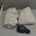 100% Blackout Shield Linen Blackout Curtains for Bedroom 84 Inches Long, Back Tab/Rod Pocket Living Room Drapes, Thermal Insulated Blackout Curtains 1 Panel Set, 100" W x 84" L, Beige