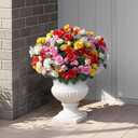 8 Bundles Artificial Roses for Front Door Outdoor Decor, Realistic Fake Silk Bouquets Flowers Faux UV Resistant Real Looking Rose Plants for Garden Farmhouse Home Spring Summer Decor (Mixed Color)