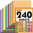 240 Sheets 8.5" X 11" Colored Cardstock, 80 Assorted Colors 180 GSM/65 LB Construction Paper Card Stock Printer Paper for Printing, Card Making, DIY Crafts, Kids School Supplies,Party Decorations