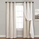Lush Decor Sheer Grommet Curtains With Insulated Blackout Lining, Window Curtain Panels, Pair, 38"W x 84"L, Wheat - Curtain With Sheer Overlay, Elegant Blackout Curtains for Bedroom (38"W x 84"L (Pack of 2))