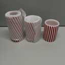 DRomance Christmas Flameless Candles Battery Operated with 6 Hour Timer, Real Wax Flickering LED Pillar Candles Candy Cane Decals Dinner Party Holiday Indoor Table Decor(3 Pack, 3" D x 4", 5", 6" H)