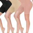 Reamphy 3 Pack Slip Shorts for Women Under Dress,Comfortable Smooth Yoga Shorts,Workout Biker Shorts (Black, XXL)