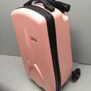 Scooter Luggage for Kids Scooter Suitcase for Ages 4-12, 4 in 1 Kids Luggage Boarding Suitcase Detachable & Foldable Scooter Travel Trolley Ride On Luggage-Pink, Medium