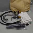 Hurran 4 inch 3 hole Chrome Bathroom Sink Faucet with Pop-up Drain and Supply Hoses, Stainless Steel Lead-Free 2-Handle Centerset Utility Faucet for Sink Vanity RV