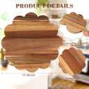 Hushee Acacia Wood Scalloped Cutting Board 11.8 Inch Round Decorative Cutting Boards Wooden Display Plate for Meat Cheese Bread Vegetables Fruits Serving Butcher Block Supplies