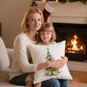 Christmas Tree Pillow Covers 18x18, Xmas Decor for Home Bedroom Living Room, Gifts for Families & Friends