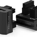 EZDIY-FAB 12VHPWR 12+4 Pin Angle Connector Power Adapter for RTX40' Series Graphics Card, Supports 600W Output, Comptatible to RTX4090,4080,4070ti -180 Degrees STD Type- Black-1 Pack