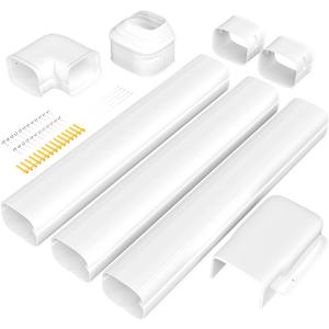 11 Ft Mini Split Line Set Cover 3 Inch, PVC & PP Line Hide for Mini Split, Line Cover Set Universal for Mini Split AC & Central AC