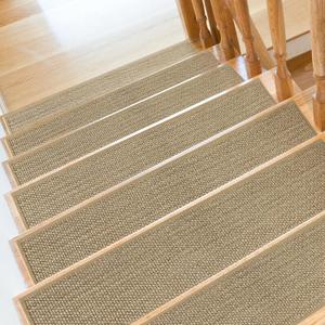 SMILOOL Stair Treads Non Slip for Wooden Steps Indoor 9" x 36" 8 Pack Extra Wide Stair Tread Carpet Stairs Runner, Step Pads with Reusable Adhesive for Dogs Kids Elders, Machine Washable, Beige