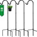 GOFORWILD Shepherd Hook 4 Pack Adjustable, 49 inches Tall, Made of Premium Metal for Garden Decor, Plant Hanger, Lantern Hook, Solar Light Hanging, 7014