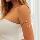 CJIAYUJEW Minimalist Arm Cuff for Women Gold Arm Cuff Upper Arm Layered Arm Bracelet Stackable Arm Bangle Jewelry for Women Men